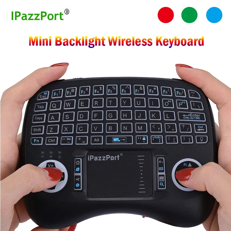 IPazzPort Клавиатура 2,4 ГГц Беспроводная клавиатура с сенсорной панелью Fly Air mouse пульт дистанционного управления для Android 9,0 tv BOX HK1 max h96 max