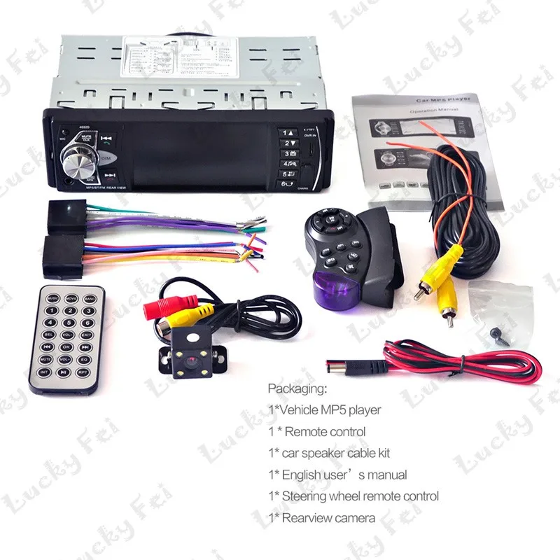 Автомагнитола MP5 Автомобильный MP3 MP4 плеер USB автомобильный 4,1 ''HD TFT 12V Автомобильная стерео камера IN OUT FM/SD/воспроизведение папок/AUX bluetooth