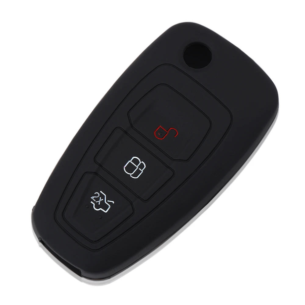 Откидной складной чехол для ключей силиконовый Ford Focus Fiesta 2013 Fob с 3 кнопками|Футляр
