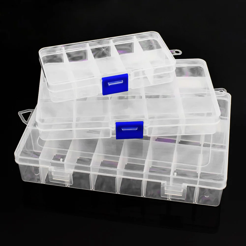 Прозрачная пластиковая шкатулка для хранения ювелирных изделий с регулируемыми