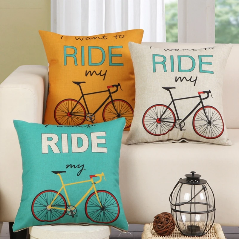 

Ride decorative throw pillows cushions without insert printing bike almofadas housse coussin