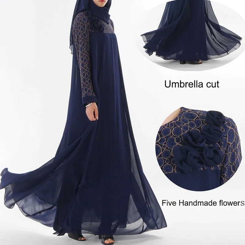 Новинка 2018 мусульманское платье кружевное длинное модная длинная юбка с