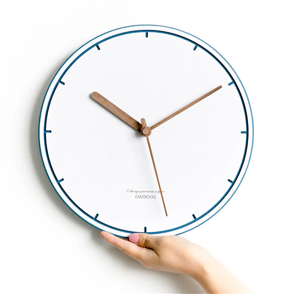 12 дюймов шикарные современные МДФ настенные часы минималистичные скандинавские