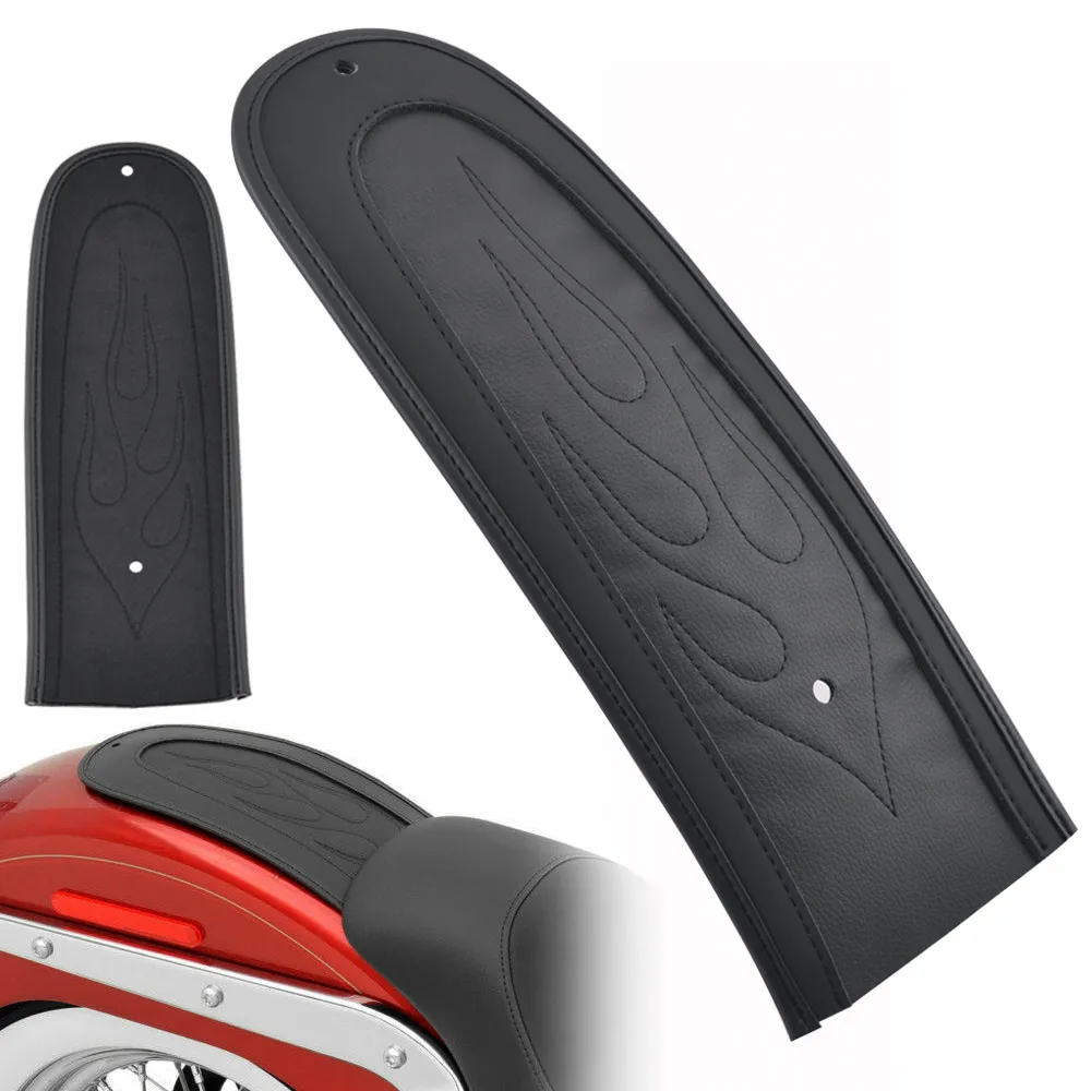 Черное заднее крыло мотоцикла Bib Skin w/ Flame Stitch подходит для Harley Dyna Fat Bob Street Super Glide Wide