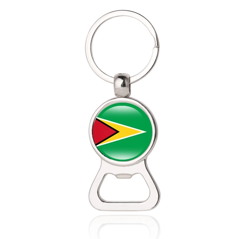 Guyana 10 шт./партия Caribbean Bay 25, открывалка для флага, брелок флаг, мужские Модные ювелирные аксессуары, автомобильный брелок, памятный подарок - Цвет: Guyana