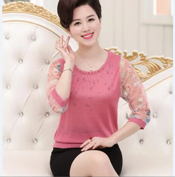 Высококачественная женская летняя и весенняя блузка Рубашки для женщин среднего