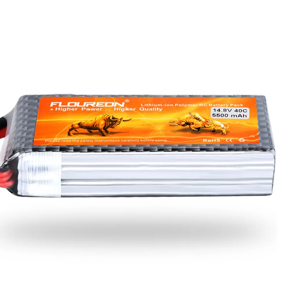 Floureon 4S 14 8 V 5500mAh 40C с Deans Plug LiPo аккумулятор для 1/8 и 1/10 RC модель автомобиля Slash 4X4