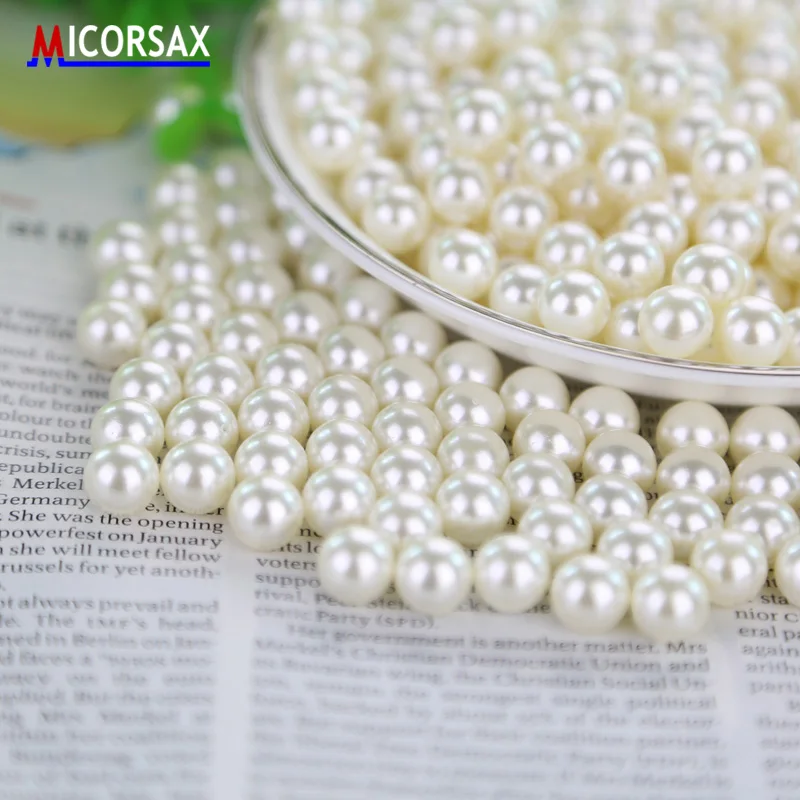 Белая искусственная жемчужина 40 шт./лот реквизит для фотосъемки без отверстий