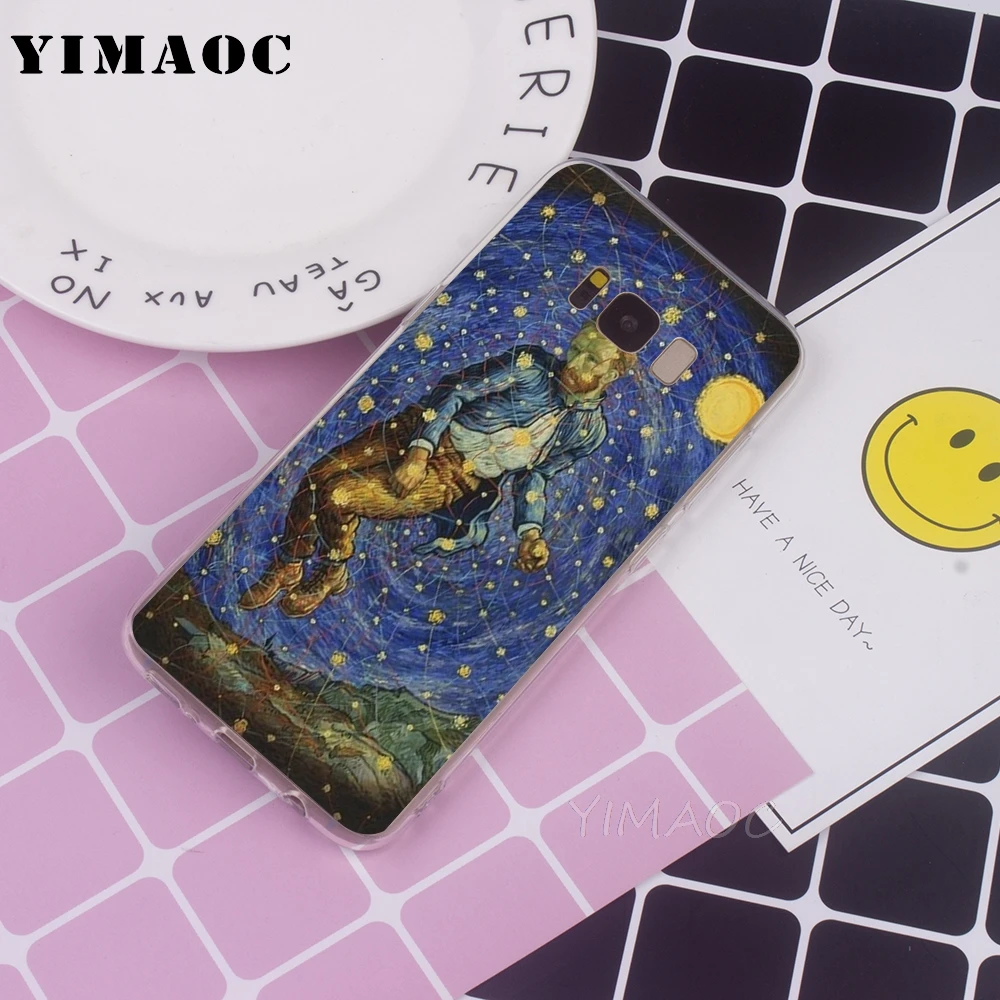 YIMAOC van Gogh Soft TPU Case for Galaxy j3 j5 j6 j7 A5 2016 2017 A6 A9 2018 Note 8 9 S7 edge S8 S9 S10 Plus S10e Cover |