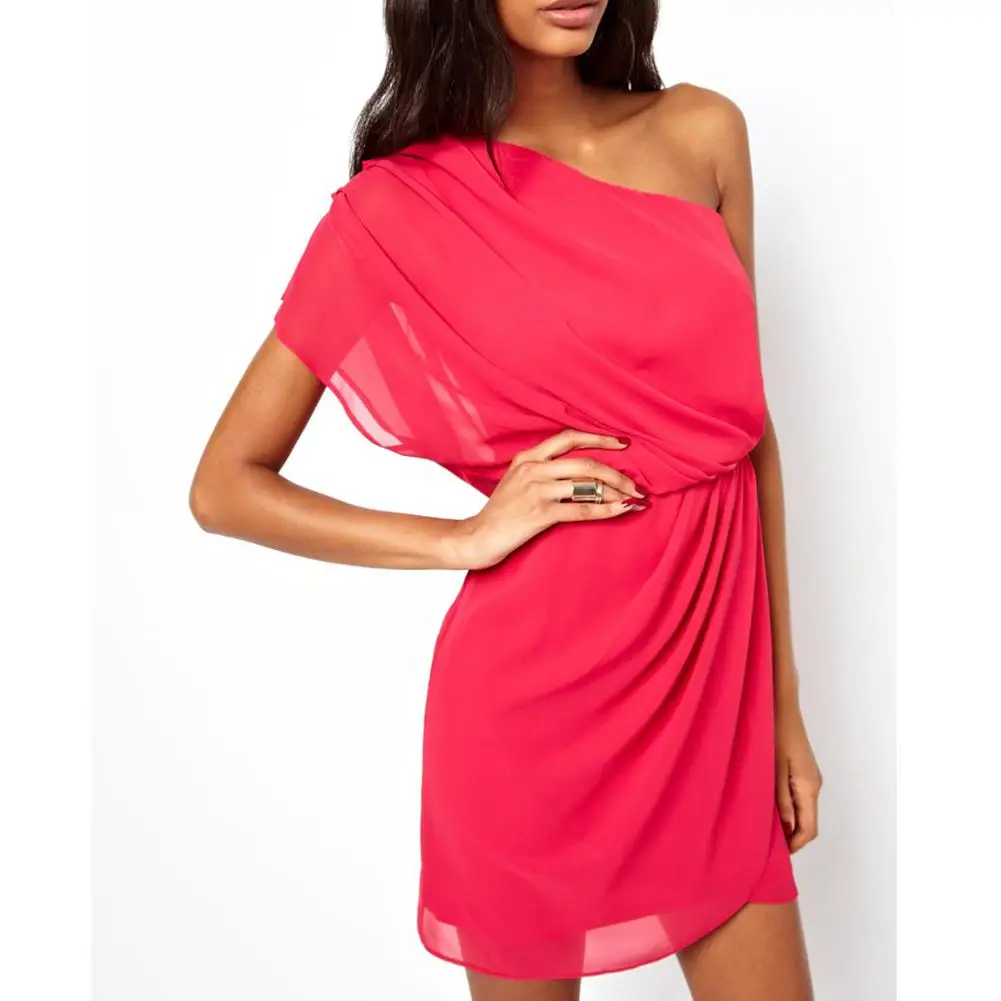 Yfashion Вечерние платья из сетчатой ткани женские 2019 OL Черные Один шифоновый с