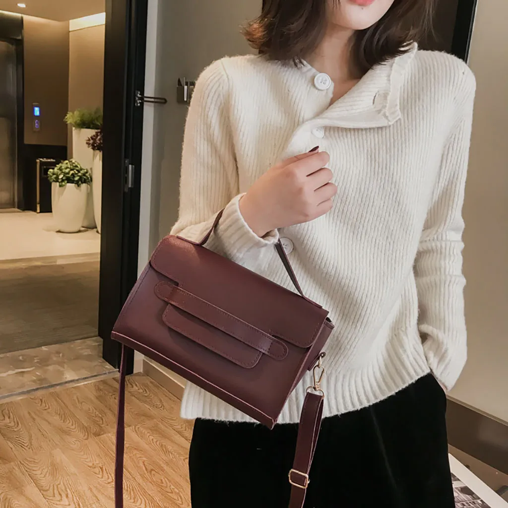 Модная женская портативная маленькая квадратная простая сумка через плечо в