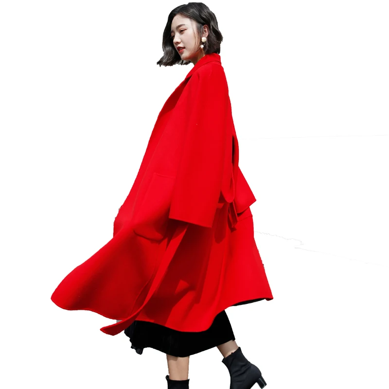 Новинка 2018 шерстяные куртки для офиса модные пальто верблюжий цвет с поясом