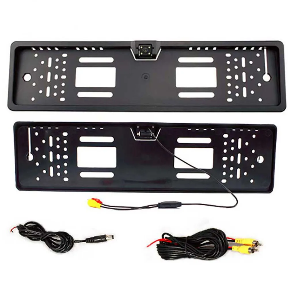 LED License Plate Frame With 4LED HD Reversing Camera Waterproof IP67 European Car Registration Holder Lights | Автомобили и