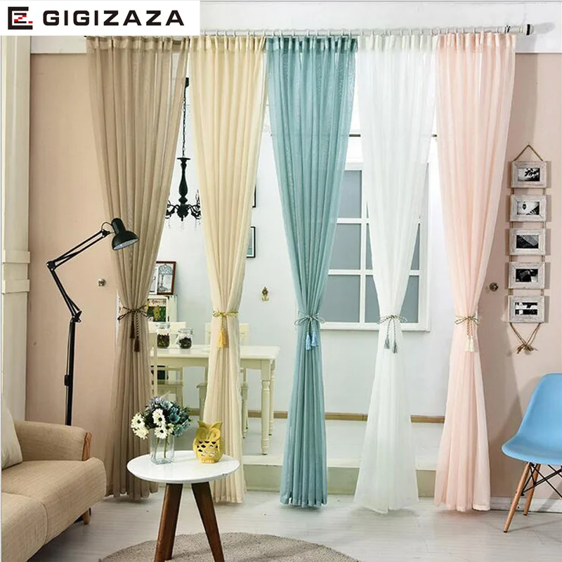 White tulle voile curtains for livingroom bedroom Japan custom drape transparent window sheer pull pleat tape pink | Дом и сад