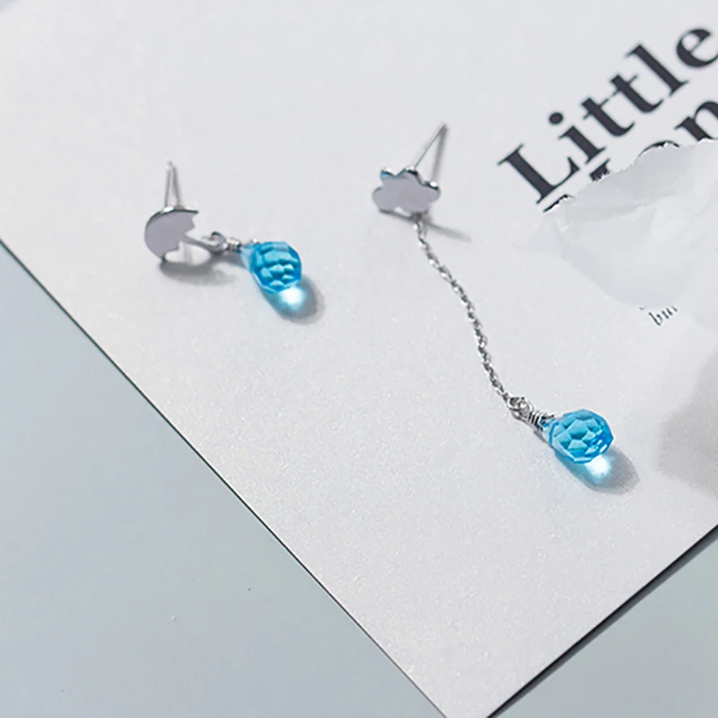 INALIS новые изящные милые Асимметричные висячие серьги из стерлингового серебра