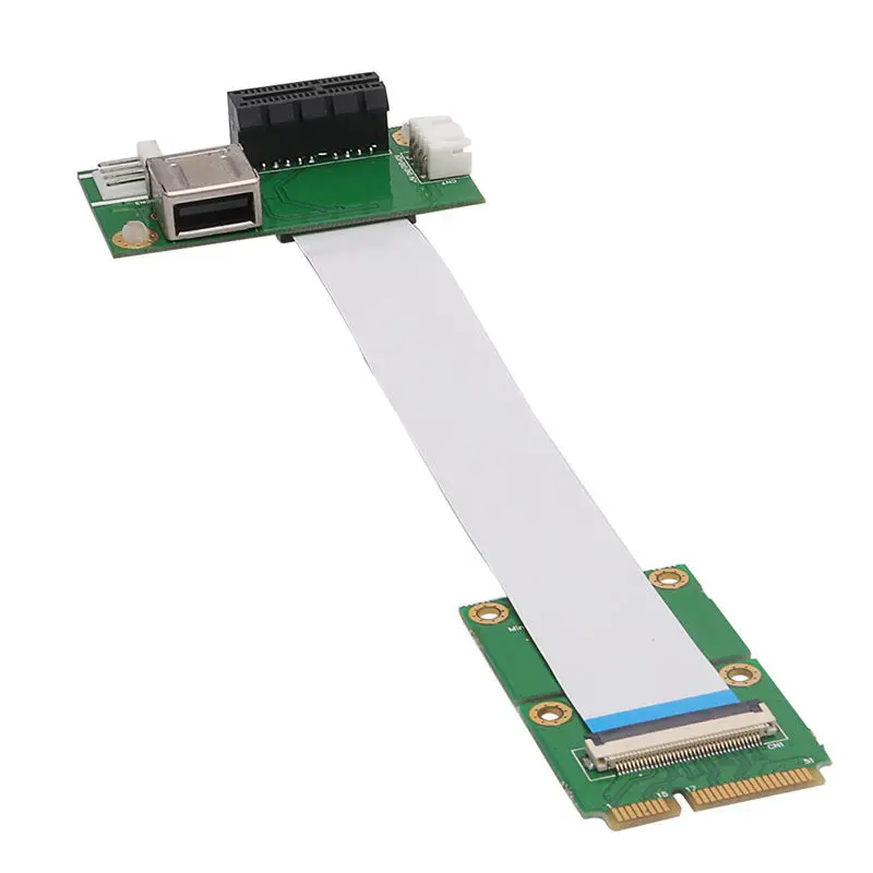 Mini PCI-E к Экспресс 1X Удлинительный Шнур адаптер карта с USB переходной картой Прямая
