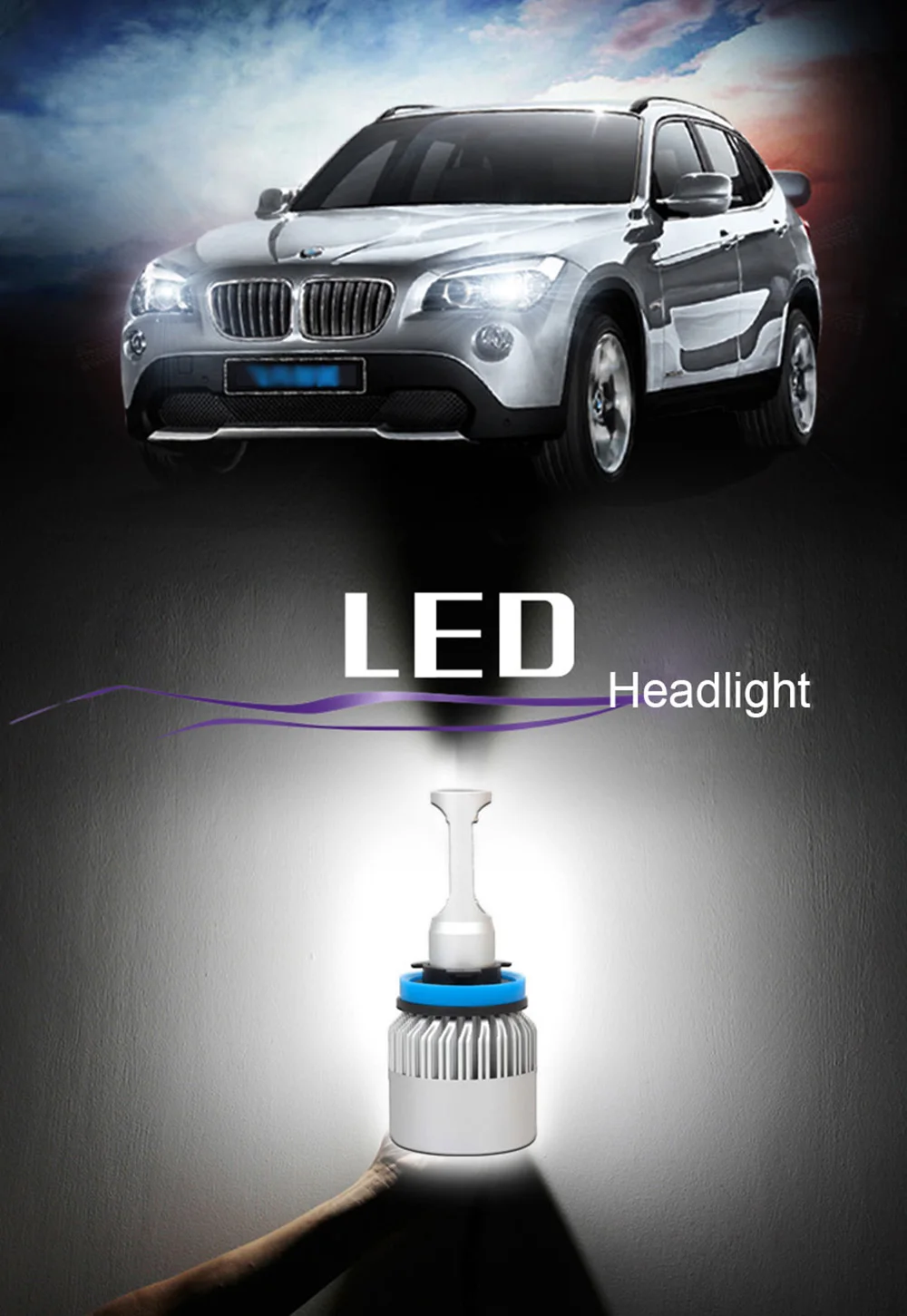 Geetans H7 H4 светодиодный H11 H1 H13 H3 9004 9005 9006 9007 Автомобильные фары лампы автомобиля Универсальный светодиодный светильник стайлинга автомобилей 12V 6000 К EJ