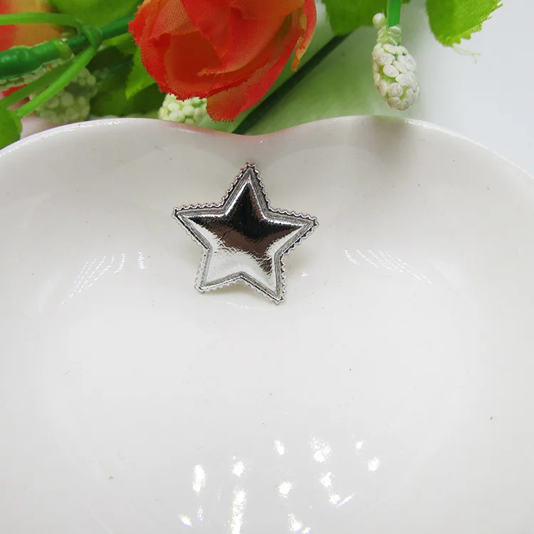 

100pcs/lot Sew on Mix Color Glitter PU felt patches for Clothes 2cm star shape scrapbooking accessories