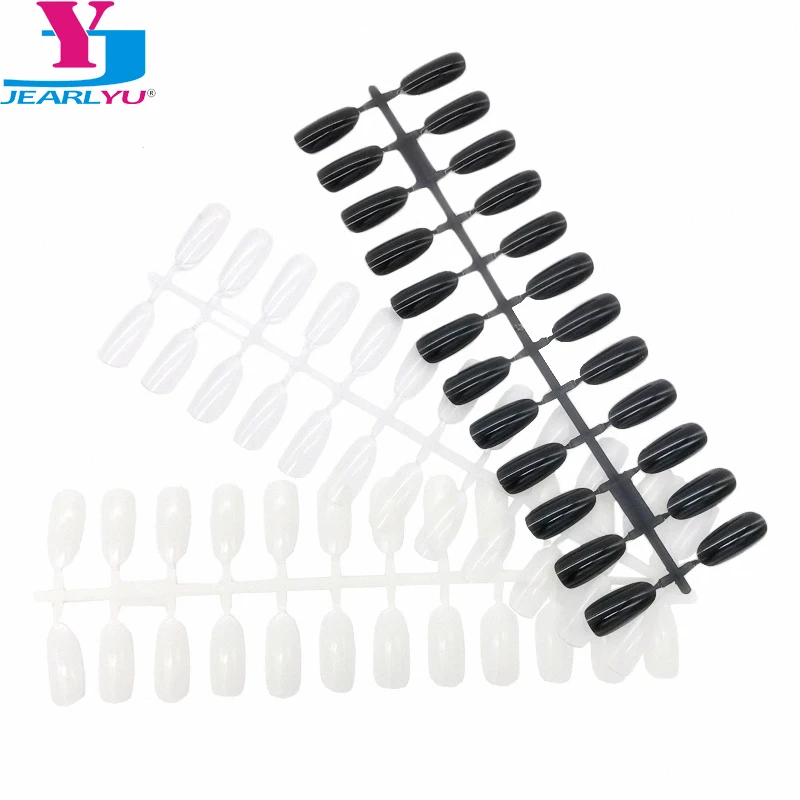 

10 Pcs Professional Artificial Full Cover Nail Tips Long False Nail Art Tips Acrylic Salon Clear Natural Black Nail Tips Display