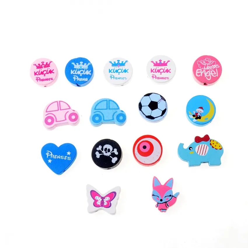 Прекрасные разнообразные стильные деревянные бусины искусственные ювелирные