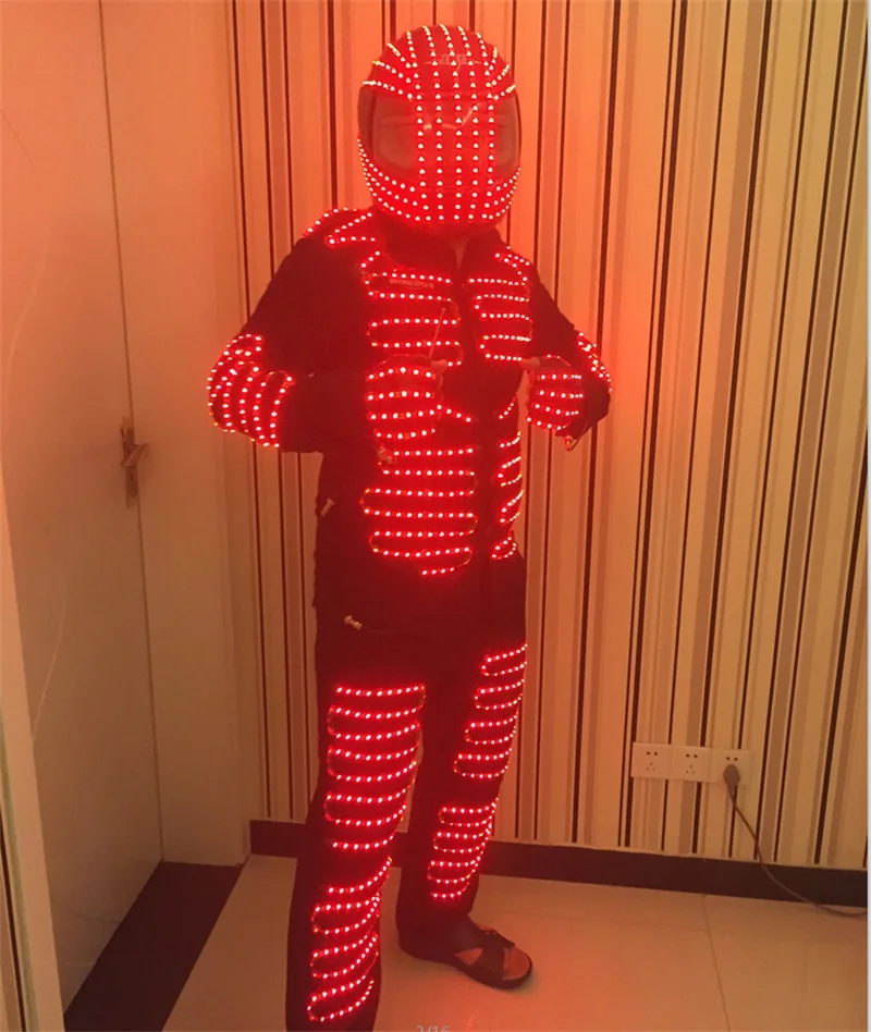 Лидер продаж мигающий светящийся светодиодный светильник робот костюм Kryoman