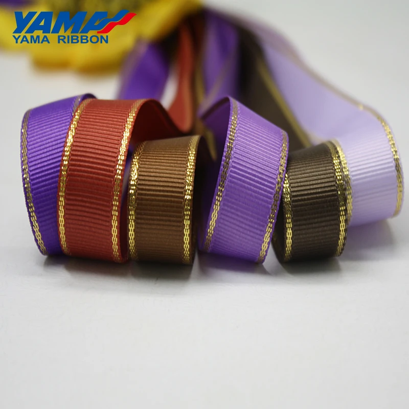 YAMA золото металлик Край Grosgrain лента 6 мм 9 мм 16 мм 25 мм 38 мм широкая цена 100 ярдов Diy для украшения подарочных упаковок свадебные ремесла