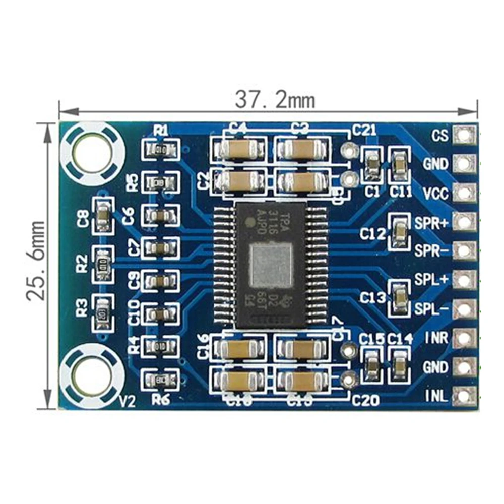 Двухканальный цифровой аудио усилитель мощности Модуль платы HW-710 TPA3116D2 чип 2 канала стерео 2*50 Вт ультра-тонкие усилительные чипы