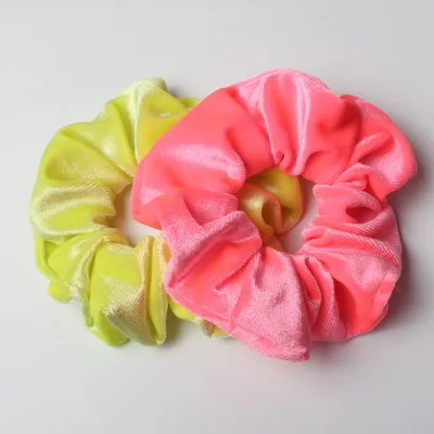 E Color 2 шт./лот, бархатные неоновые резинки для волос, новинка, хит, конский хвост, повязка для волос, веревка для волос, большая резинка для волос, модная резинка для женщин и девочек - Цвет: E Color