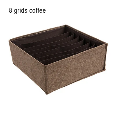 8-girds-coffee Коробка для хранения нетканого складного нижнего белья ящик для хранения носков шкаф Органайзер 8 балок/16 ячеек лифчик Галстук Носки Органайзер - Цвет: 8-girds-coffee