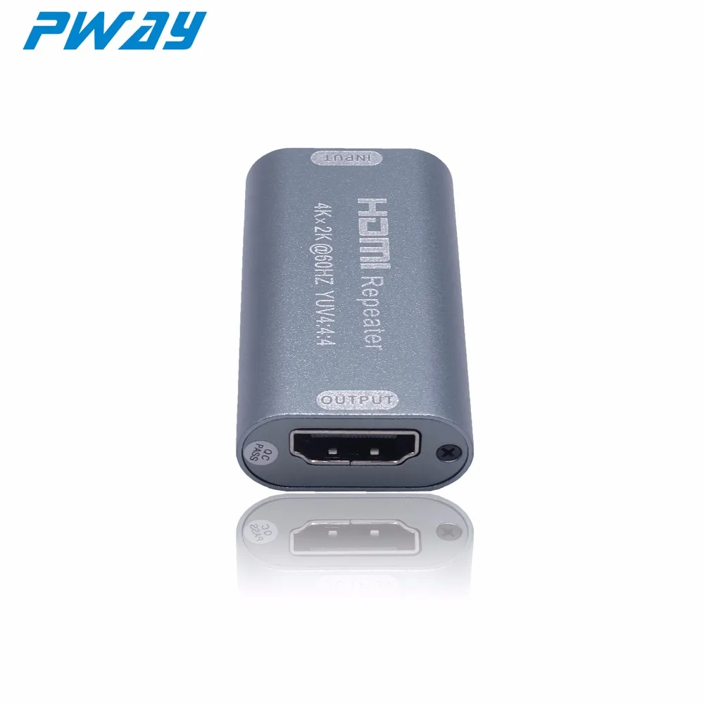 PWAY PW-HR20 4 K 4096x2160@ 60Hz hdmi-повторитель 18 Гбит/с удлинитель YUV 4:4:4 3D HDMI адаптер Усилитель по HDMI2.0 HDCP 2,2
