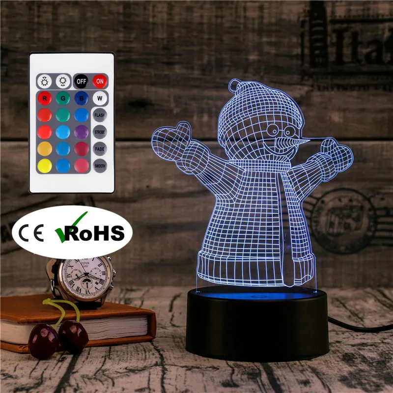 

3D Led Novety Lighting Creative Gift Night Light Table Lamp Winter Snowman Light Led Home Corridor Hotel Party Atmosphere Lights