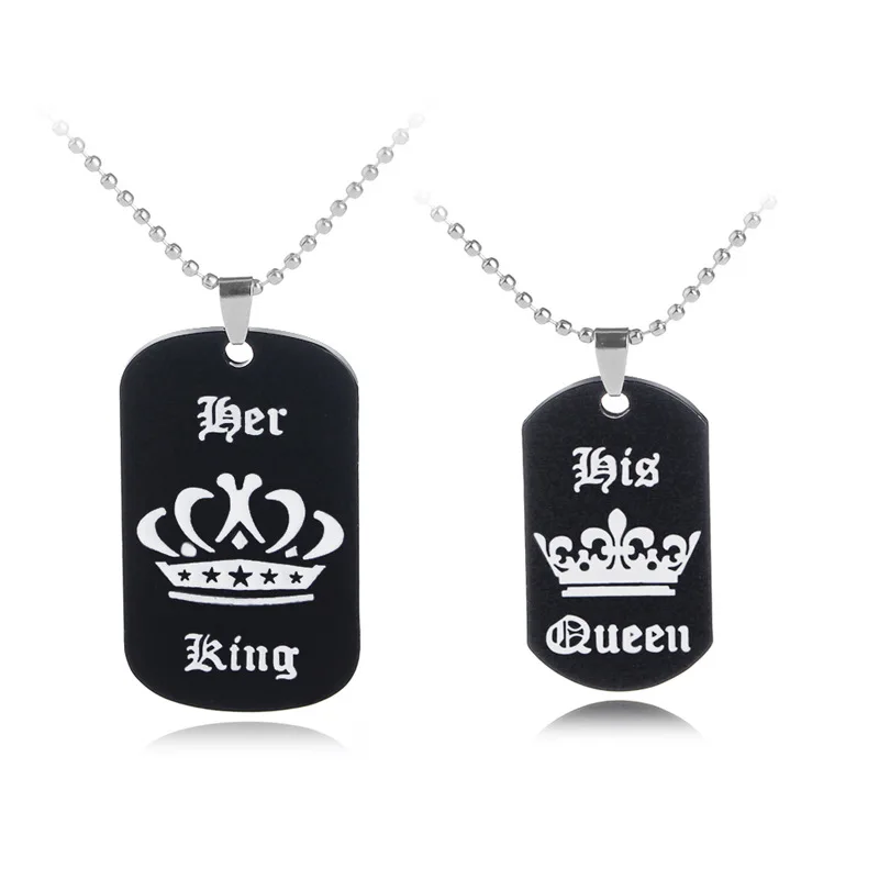 Лидер продаж ожерелье King Queens ювелирная Диадема-узор кулон парные пары s &amp