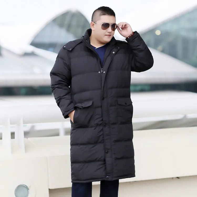 Winter long down men jacket plus size 9XL 8XL 7XL 6XL coat Overknee thick Down Coats winter hooded Thicken | Мужская одежда