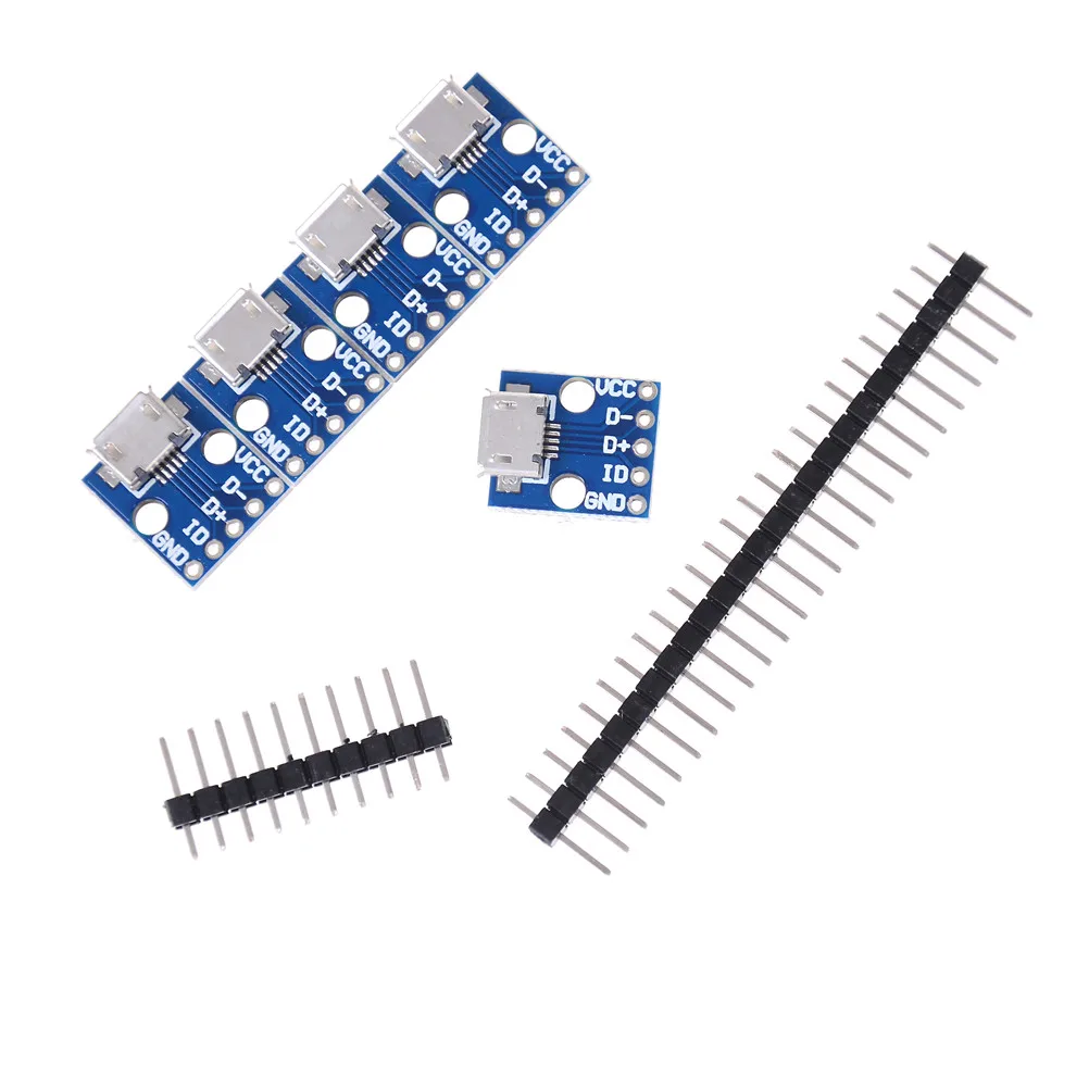 Плата адаптера мама MICRO USB Для DIP 5 шт. + контактная плата типа Micro 2 54 мм шт.|Детали и