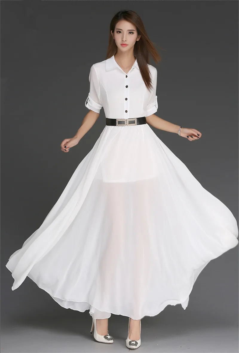 Черно белое платье макси KMETRAM женские летние платья рубашка с блузкой Remme Ete 2020