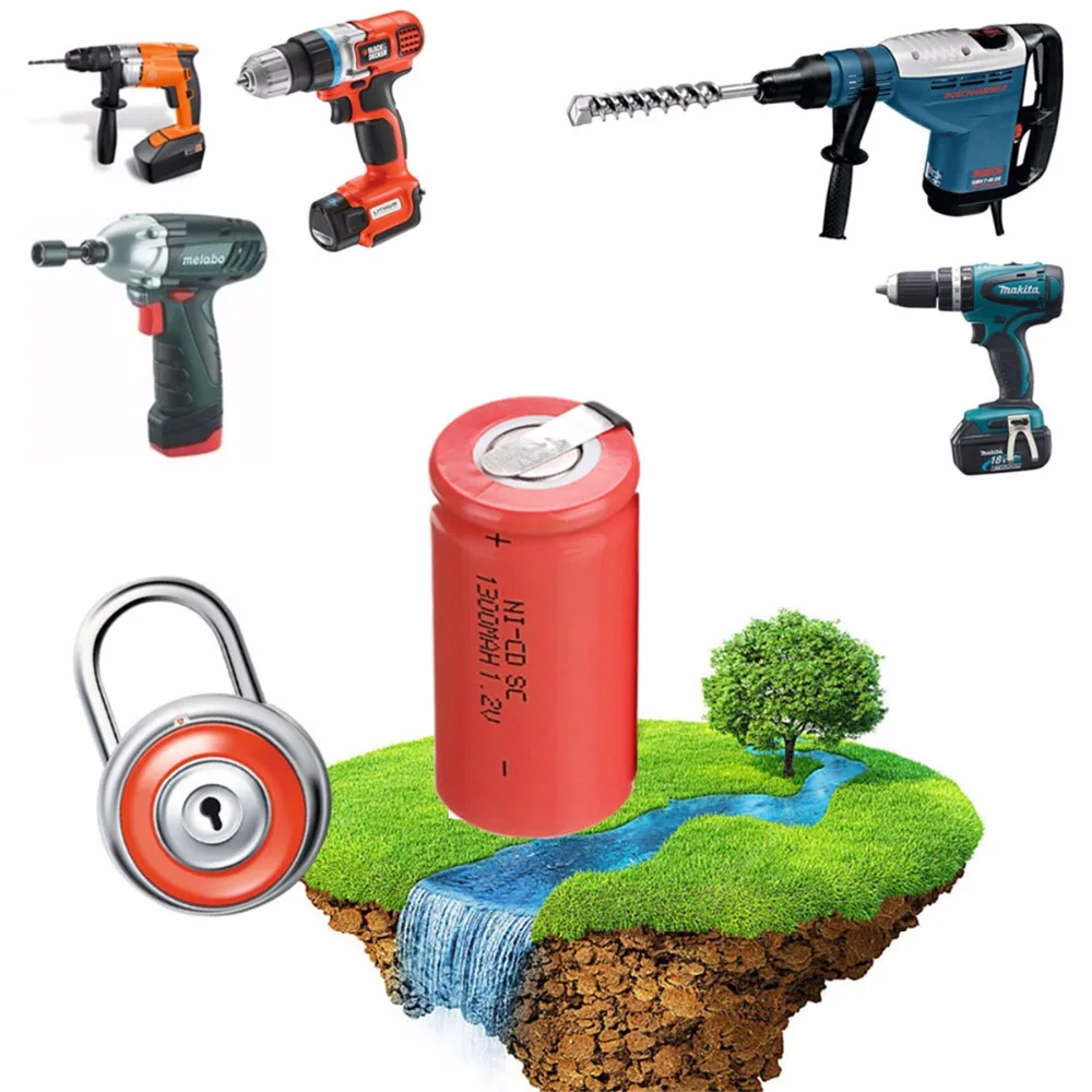 2 шт. SC 1300 мАч 1.2 В аккумулятор nicd батареи для электродрели Makita Bosch B & D Hitachi metabo
