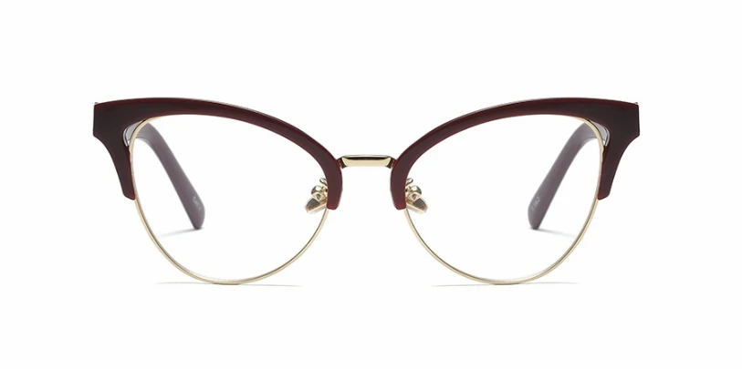 Half Frame Cat Eye Hollow Glasses Frames Women Trending Optical Fashion Computer Glasses 45640