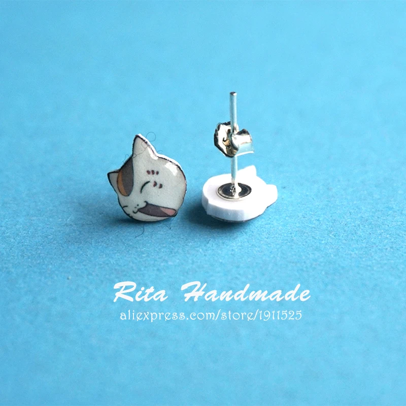 Женские сережки гвоздики ручной работы с мультяшными персонажами из мультфильма