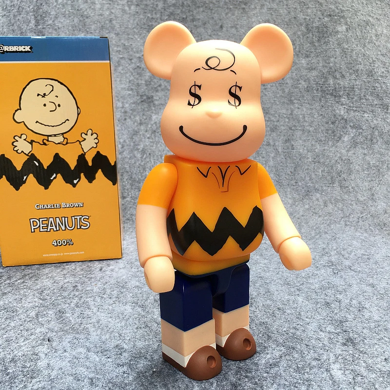 Новое поступление 400% Bearbrick арахис чарли браун быть @ RBRICK ПВХ фигурку в коробке|action