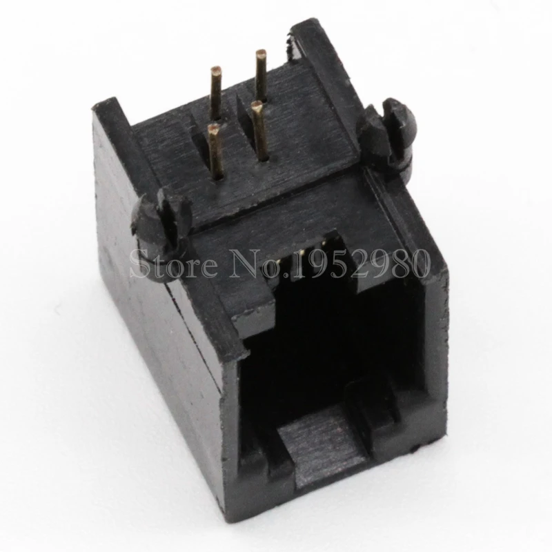 20 шт./лот RJ12/RJ11 телефонный разъем 4P4C Glod 4 контакта/без полей/черный|pin pin|lot lotsocket pin |