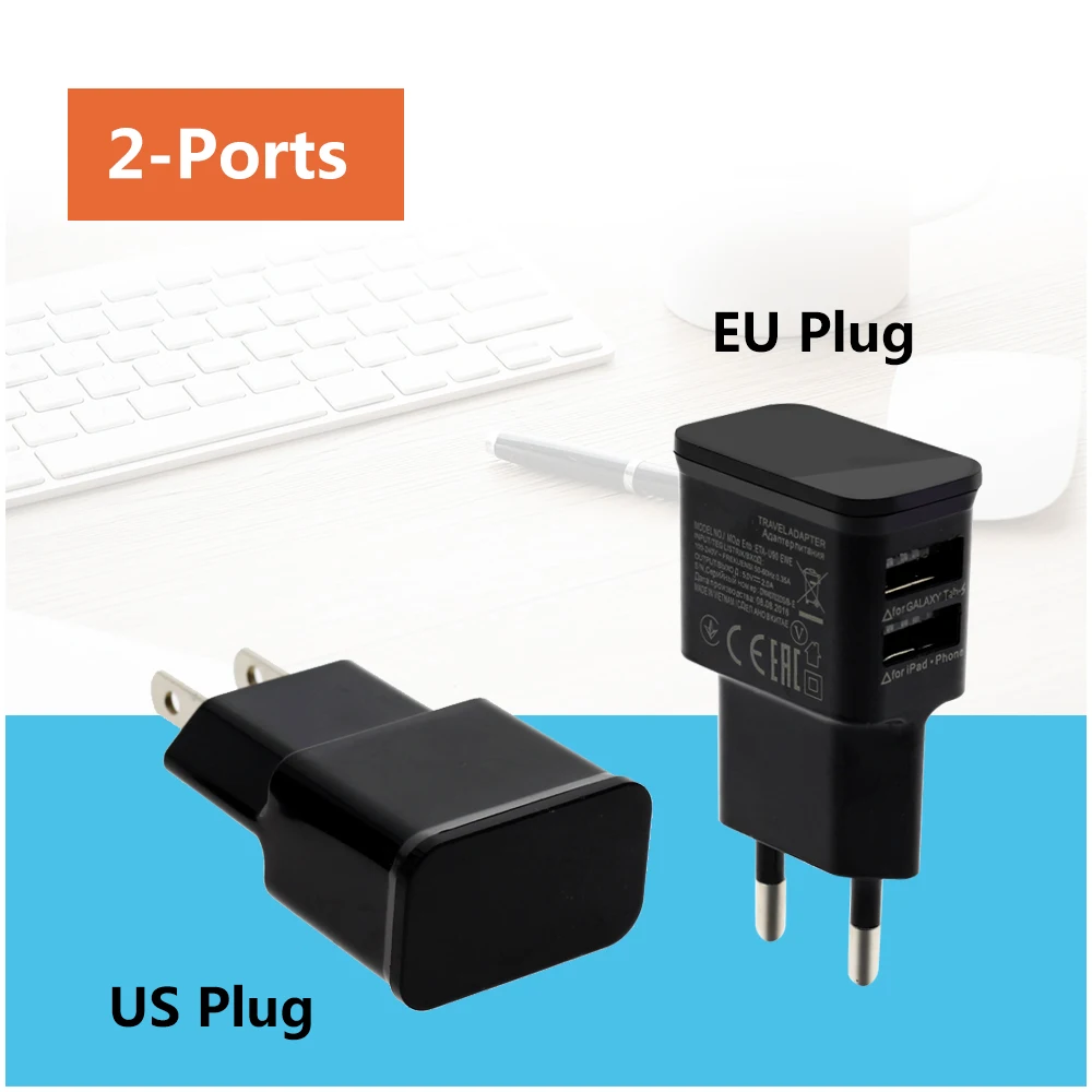 USB адаптер питания 5 в пост. Тока вилка стандарта ЕС/США 1 / 2 3 6 портов светодиодный