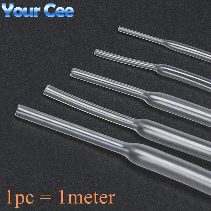 

1 Meter 2:1 Transparent Clear 2mm 3mm 4mm 5mm 6mm 8mm 10mm Heat Shrink Heatshrink Tubing Tube Sleeving Wrap Wire