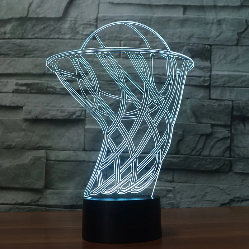 3D Креативный дизайн для баскетбола цветные ночные светильники 7 цветов домашнего