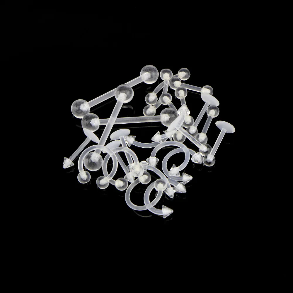 24 шт./компл. новые нос кольцо прозрачный Ультрафиолетовый Акриловый пирсинг