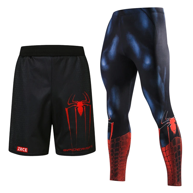 3D принт мужские шорты для бега комплекты колготок обтягивающие узоры Человек