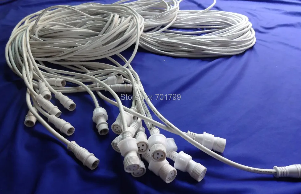 3 ядра 0 м длинный водонепроницаемый Удлинительный кабель Мужской и Женский белый