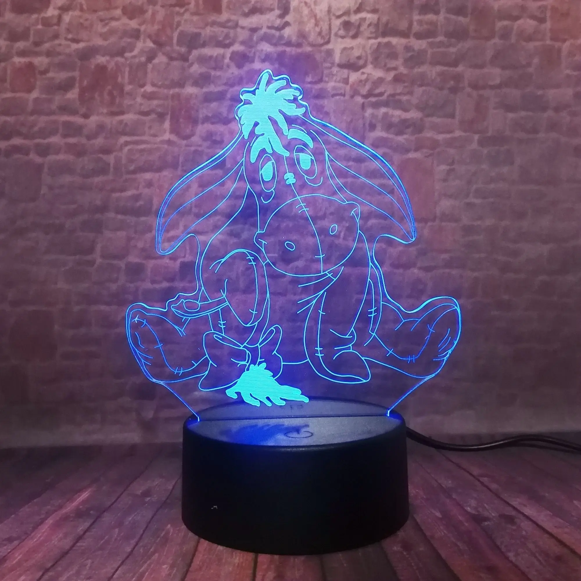 3D иллюзия светодиодная лампа 7 цветов Изменение ночник освещение Ослик ИА Аниме Фигурки игрушки для детей