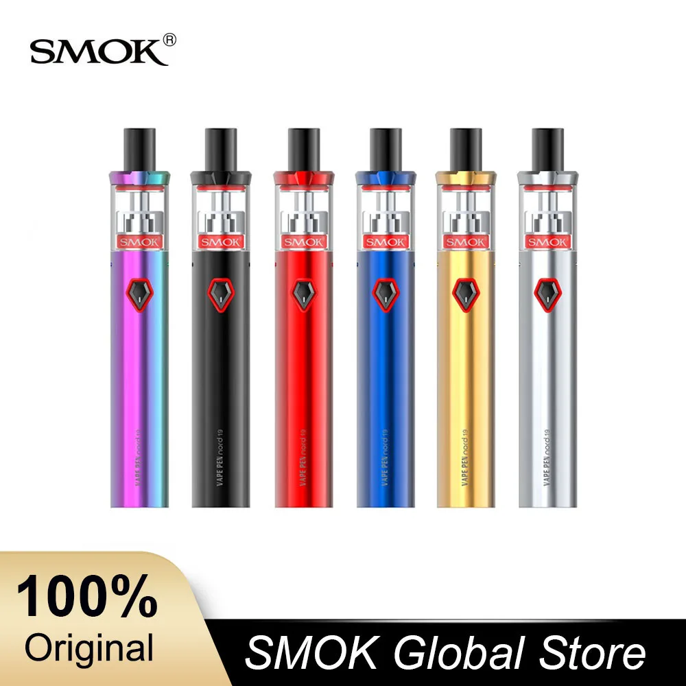 Smok Vape pen Nord 19 Pen Kit 1300 мАч аккумулятор 2 мл Capcity Mesh Coil Vs 22 электронная сигарета