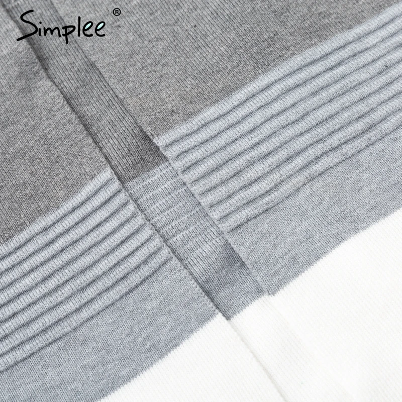 Simplee с капюшоном зима вязаный свитер кардиган женский лоскутное длинный на