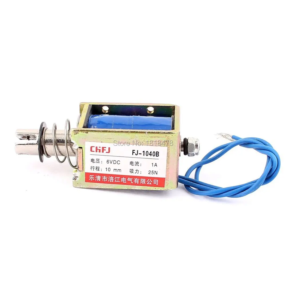FJ-1040B нажимной Тип DIY постоянный Электромагнит магнитный соленоид 10 мм 25N DC 6В 1A |